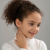 Серьги из комбинированного золота с бриллиантами