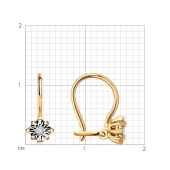 Серьги из комбинированного золота с бриллиантами