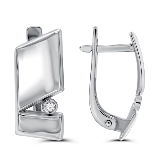 Серьги из серебра с ювелирными кристаллами