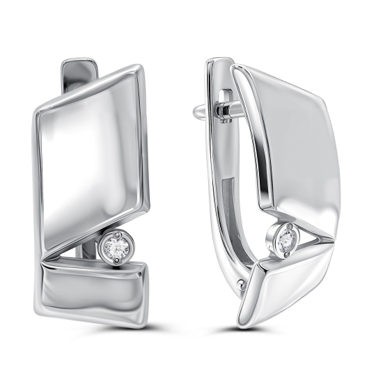Серьги из серебра с ювелирными кристаллами