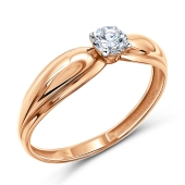 Кольцо из золота с фианитом