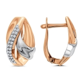 Серьги из золота с фианитами