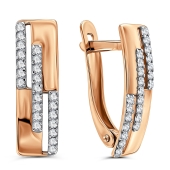 Серьги из золота с фианитами