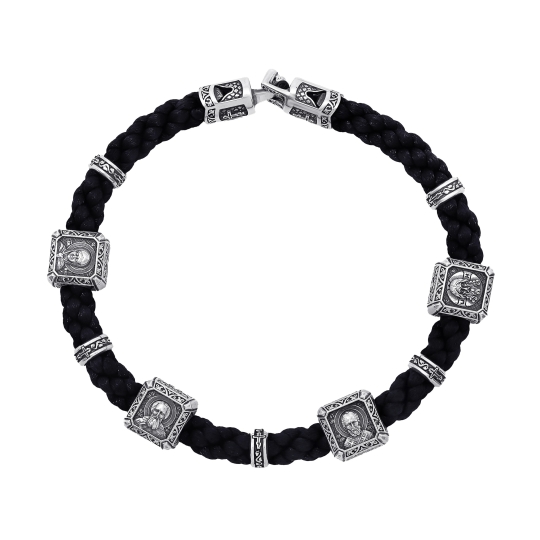 Браслет из серебра плетения "Двойной ромб"