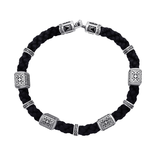 Браслет из серебра плетения "Двойной ромб"