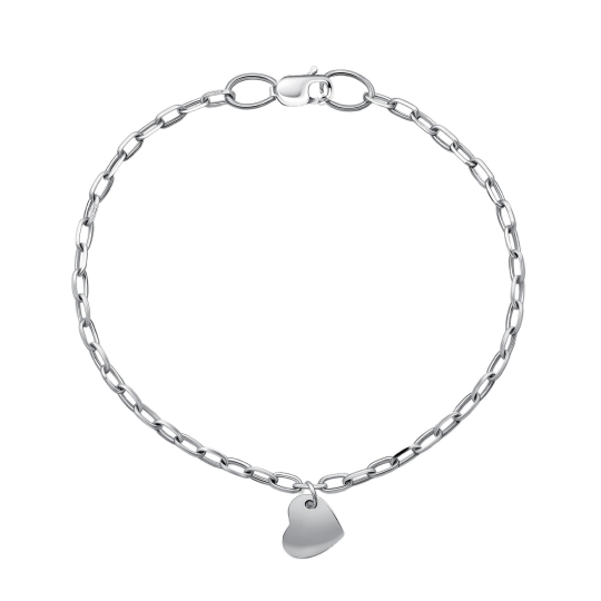 Браслет из серебра с аметистом и фианитами