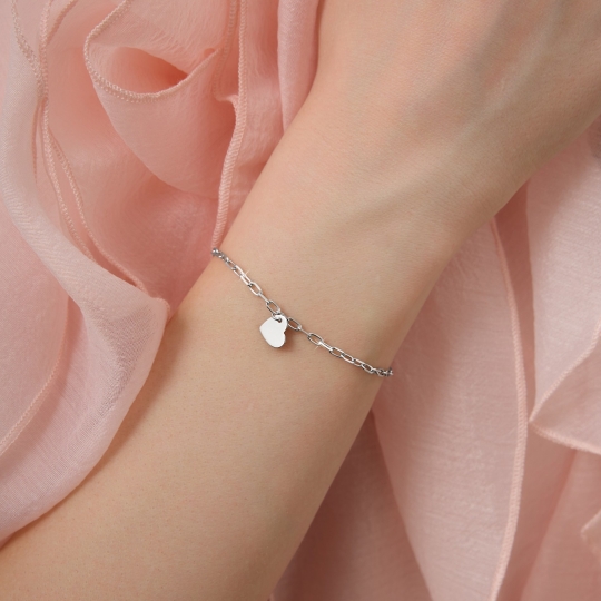 Браслет из серебра с фианитами, покрытие Вермель золото 999 пробы