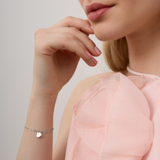 Браслет из серебра с фианитами, покрытие Вермель золото 999 пробы