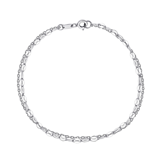 Браслет из серебра с аметистом и фианитами