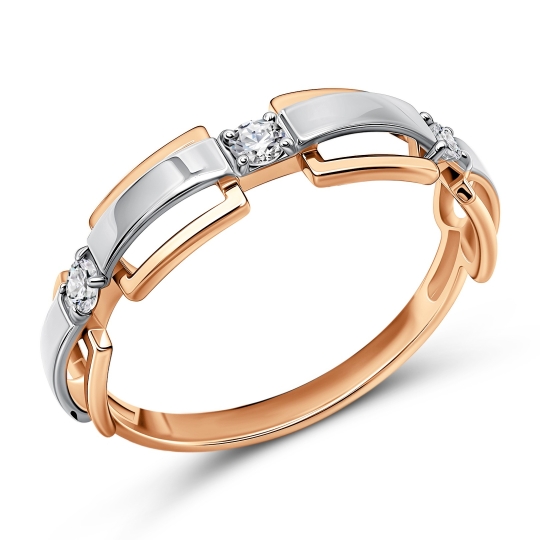 Кольцо из золота с янтарём, раухтопазом и цитринами