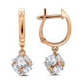 Серьги из золота с фианитами