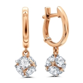 Серьги из золота с фианитами