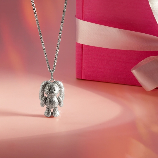 Крест из серебра с чернением на текстильном шнурке