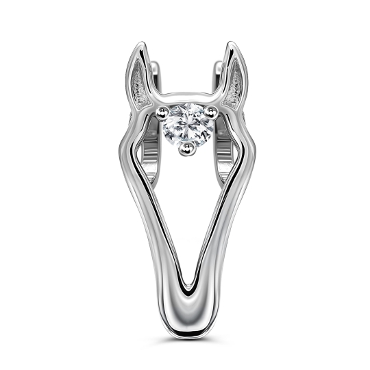 Подвеска из серебра с золотой вставкой и бриллиантом