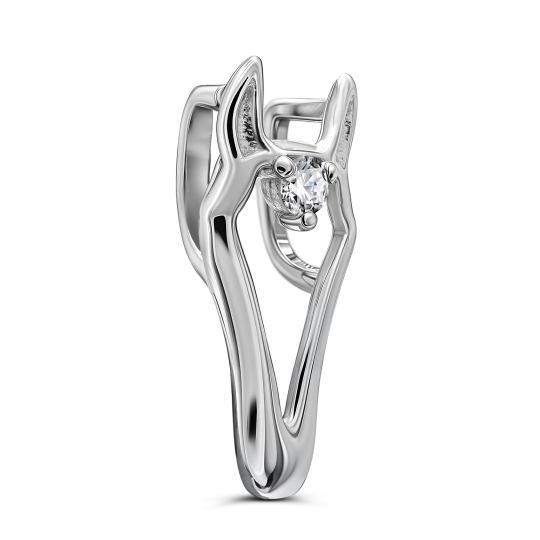 Подвеска из серебра с золотой вставкой и бриллиантом