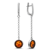 Серьги из серебра с янтарем