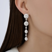 Серьги из серебра с фианитами