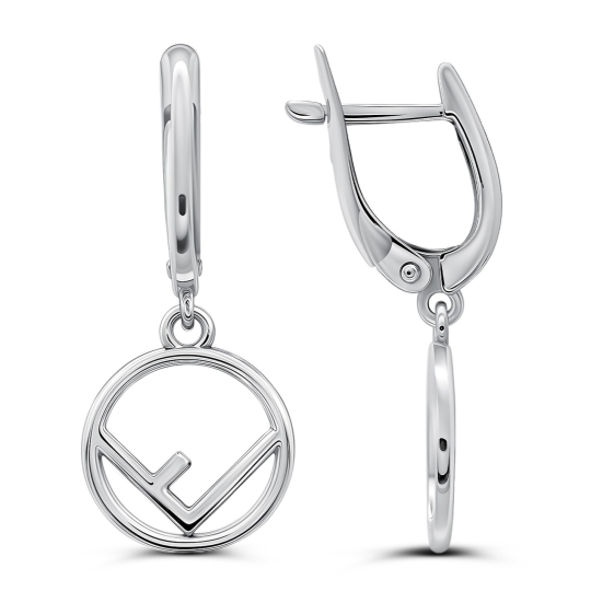 Серьги из серебра с фианитами