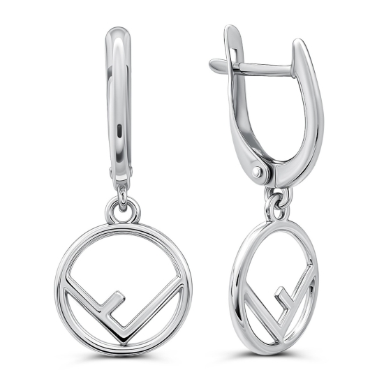 Серьги из серебра с фианитами
