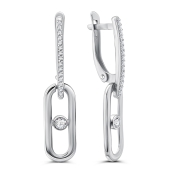 Серьги из серебра с фианитами