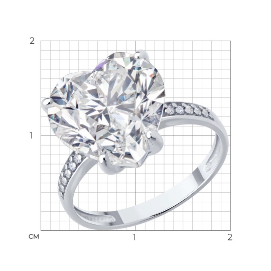 Кольцо из серебра с фианитами