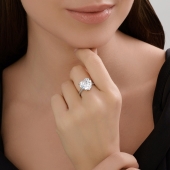 Кольцо из серебра с фианитами