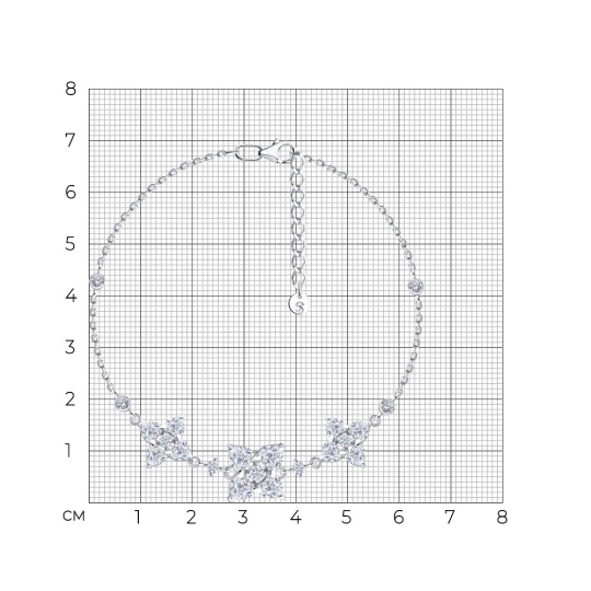 Браслет из серебра с фианитами