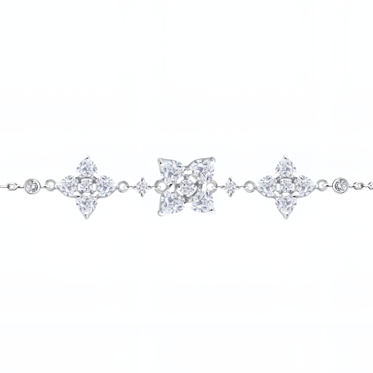 Браслет из текстиля с серебряными вставками