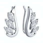 Серьги из серебра с фианитами