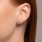 Серьги из серебра с фианитами