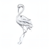 Брошь из серебра с эмалью и фианитами