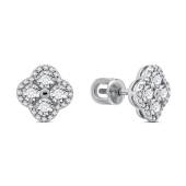 Серьги из серебра с фианитами