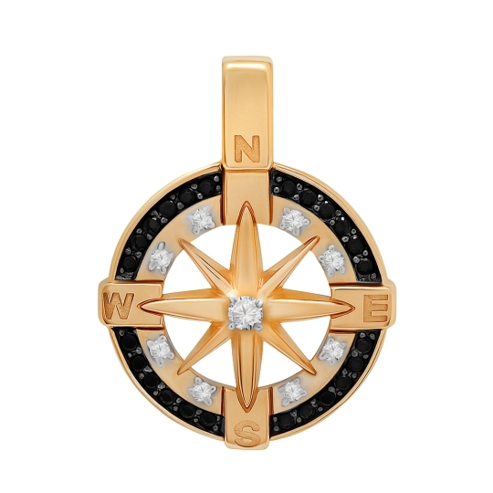 Подвеска из золота с жемчугом и фианитами