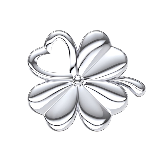 Брошь из серебра с кварцем и фианитами