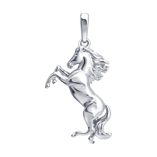 Подвеска-буква из серебра с фианитами "В"