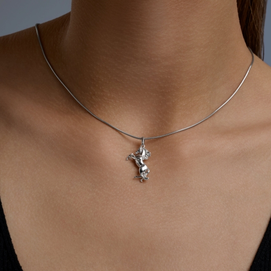 Подвеска-буква из серебра с фианитами "В"