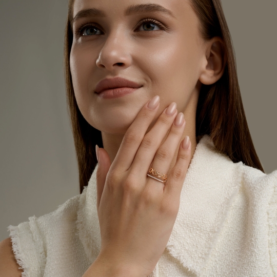 Кольцо из золота с фианитами