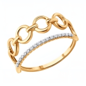 Кольцо из золота с фианитами