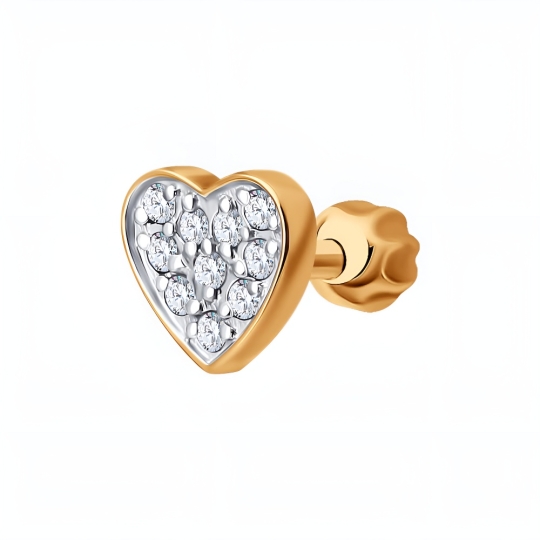 Серьги из золота с жемчугом и фианитами