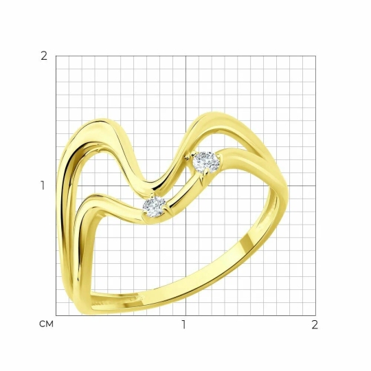 Кольцо из золота с фианитами