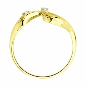 Кольцо из лимонного золота с фианитами