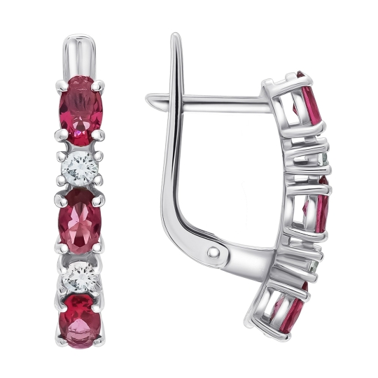 Кольцо из серебра с кварцем и фианитами