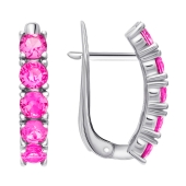 Серьги из серебра с фианитами