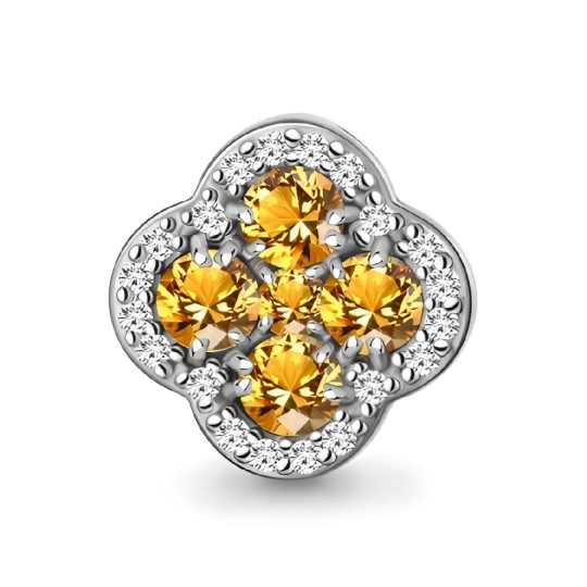 Браслет из серебра с цитринами и фианитами