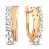 Серьги из золота с фианитами