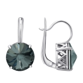 Серьги из серебра с ювелирными кристаллами