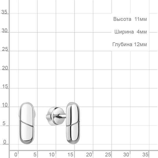 Серьги из серебра с ювелирными кристаллами