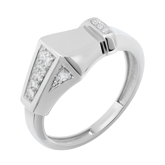 Кольцо из серебра со вставкой из эбенового дерева