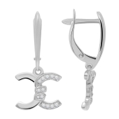 Серьги из серебра с фианитами