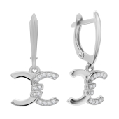 Серьги из серебра с фианитами